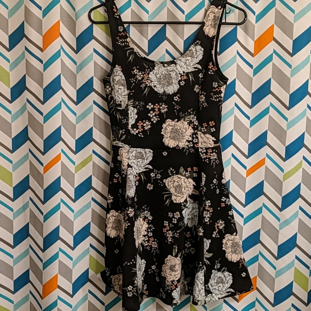 Black floral dress